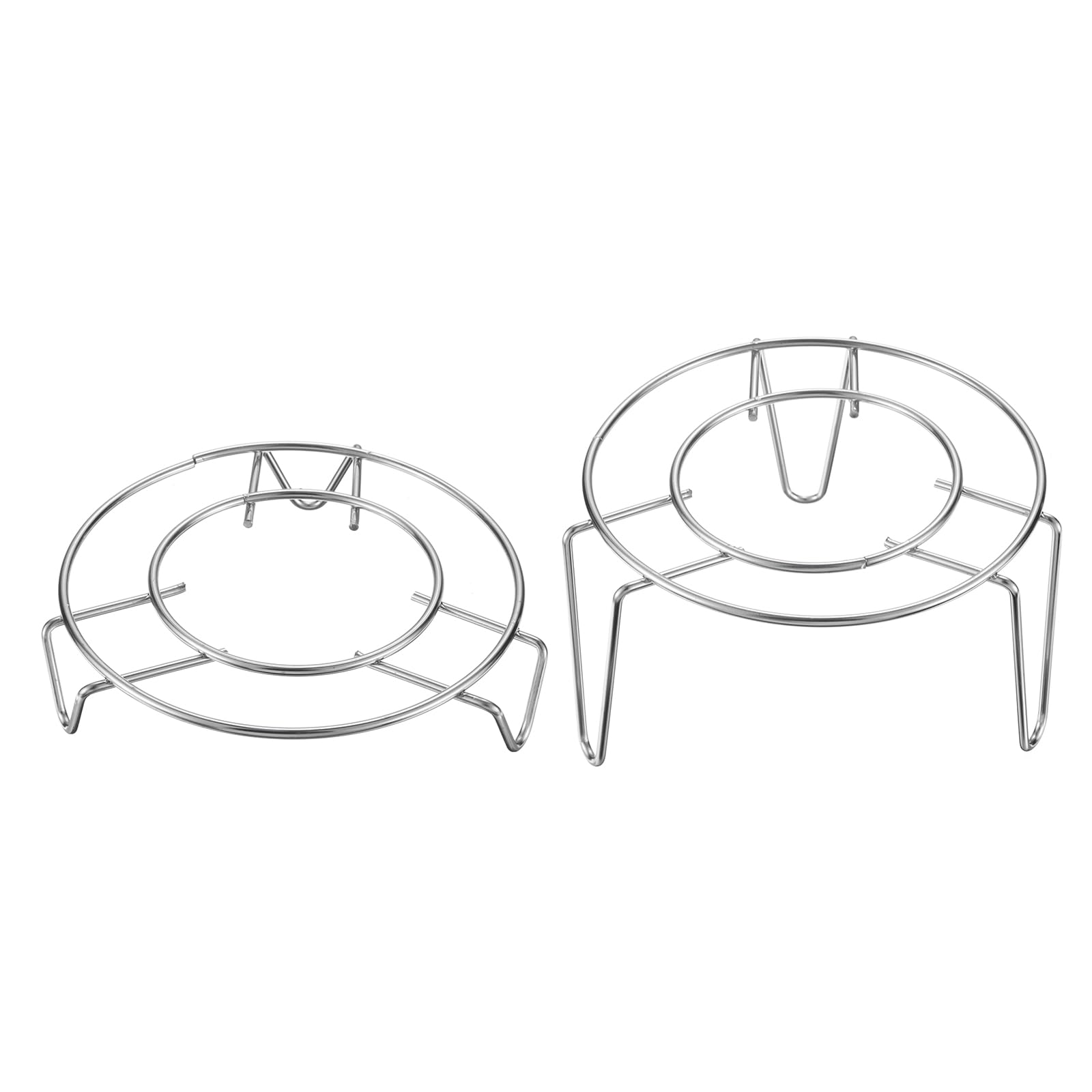 T 2個セット スチームラ ック 4.7"直径 ステンレス製トリベット スチーム スチーマーラ ック バスケッ..