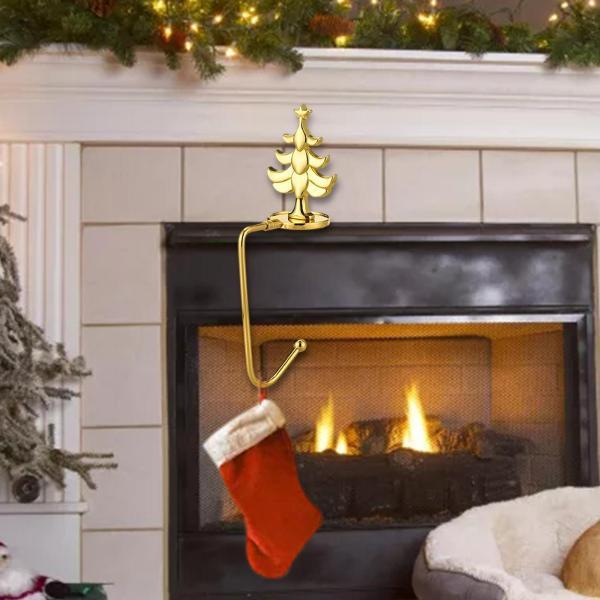 暖炉フック ハンガー クリスマス ストッキング ホルダー オーナメント パーティー ゴールド ツリー用