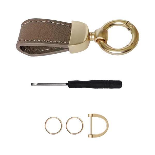 車のキーホルダー PU レザー キーホルダー ストラップ キーホルダー 自動車キーホルダー 頑丈なカーキ