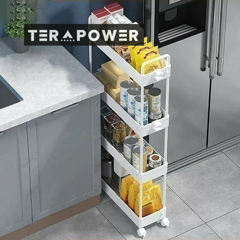 キッチンワゴン 隙間ラック キッチンラック スリム 隙間収納 ワゴン ワゴンキャスター付き 収納ラック 12cm cm 3段 4段 組立簡単 台所 狭い場所用(3.0)