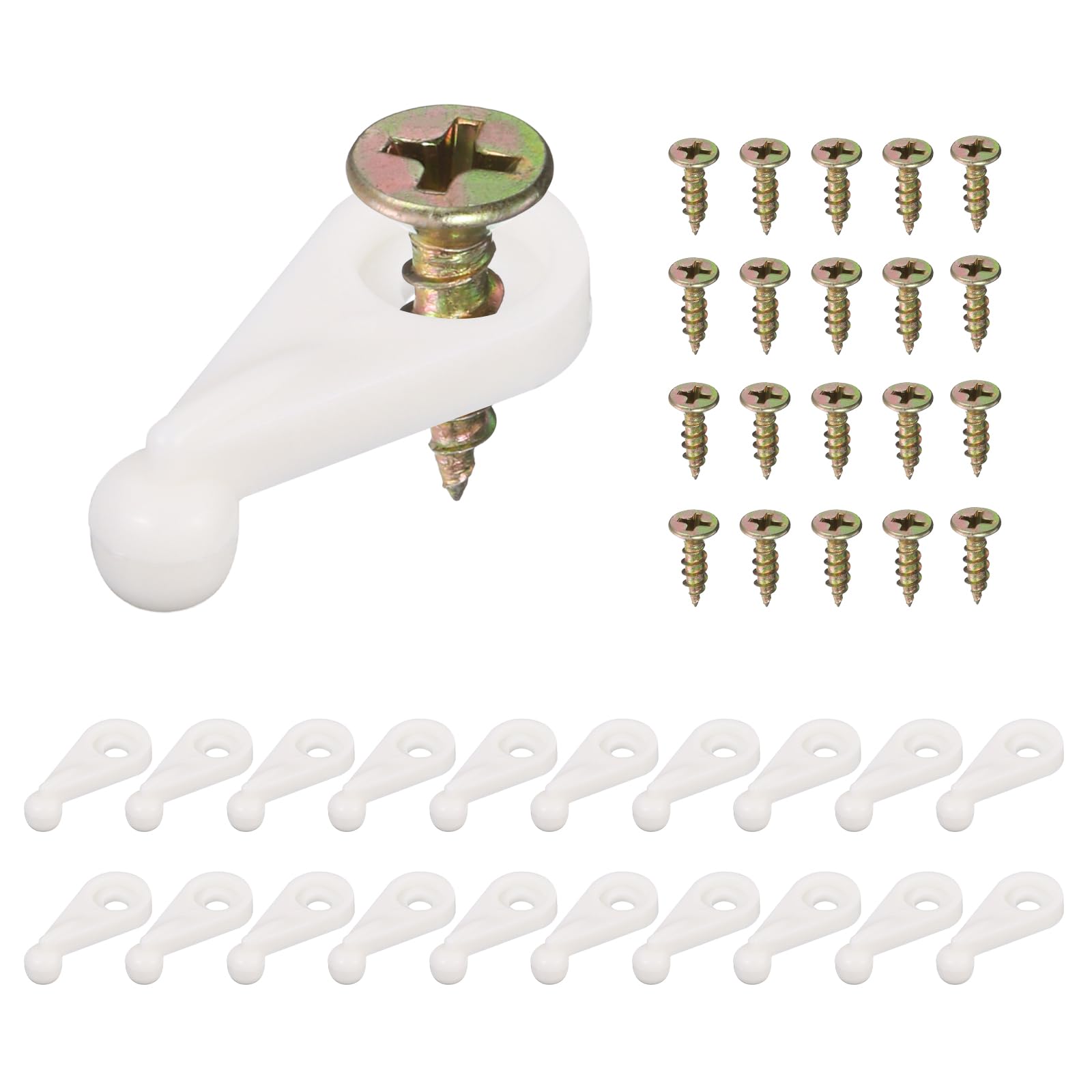 T20個セットのガラス固定クリップキット 1"のプラスチックガラスキャビネットクリップと4mm厚のガラス..