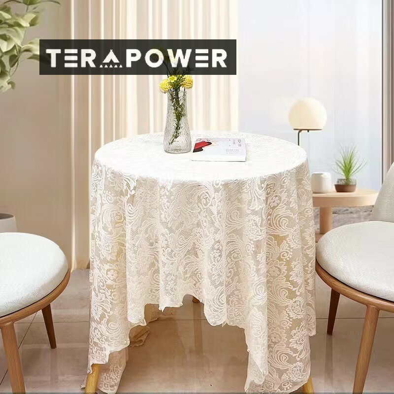白いレースのビーズのテーブルクロスハイエンドのインスタイルのフランスの小さな丸いテーブルの装飾的な背景布ロマンチックで軽い豪華なテーブルクロス