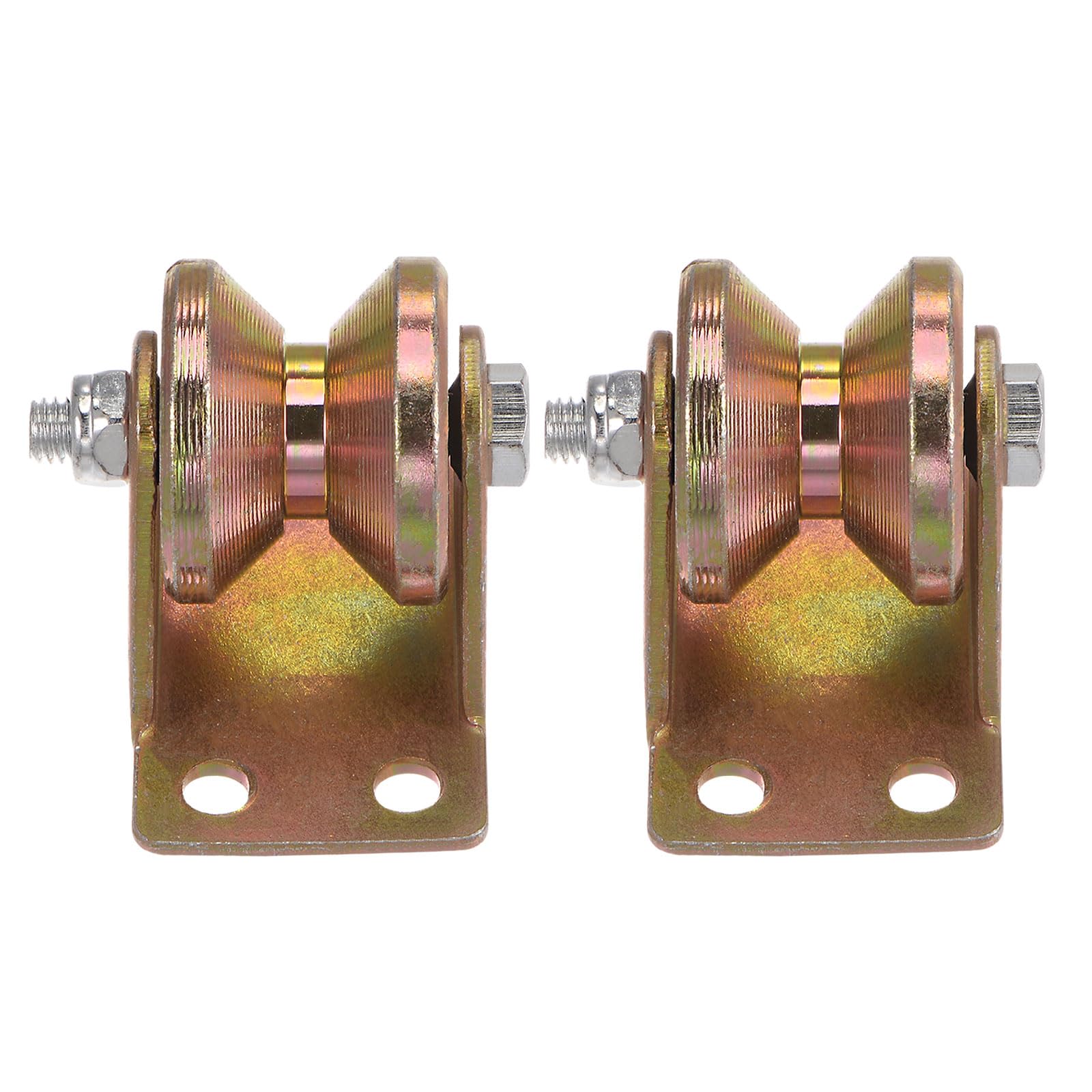 T V溝キャスター 32 mm V型スライドゲートホイール ブラケット付き ホイールあたり耐荷重88ポンド 反転軌道 ローリングゲート スライディングゲート 産業機械用 2個(3.0)