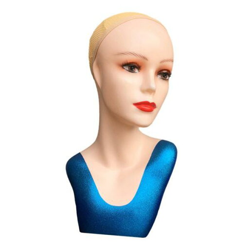 メイクアップ 21.26 インチプロフェッショナル女性マネキンヘッドウィッグヘアピースキャップブルー メイクアップ 21.26 インチプロフェッショナル女性マネキンヘッドウィッグヘアピースキャップブルー