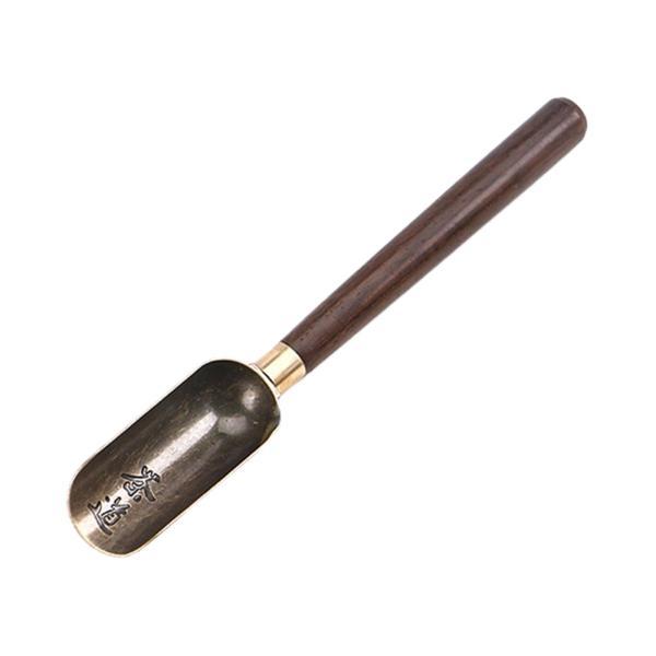 中国カンフー ティー スプーン 銅製ロングハンドル装飾ルーズリーフ ティー スプーン A