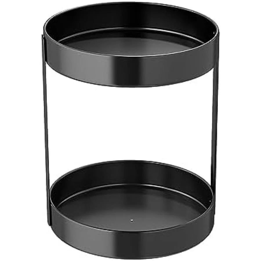 スパイスラック 360度回転式 調味料ラック スパイスラック 転トレー 調味料収納 キッチン収納 化粧品収納 2層 丸型(3.0)