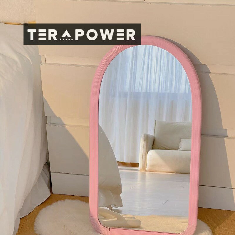 インピンクハーフレングスミラーフロアミラー家庭用全身鏡寝室ミラードレッシングミラー学生寮壁掛け