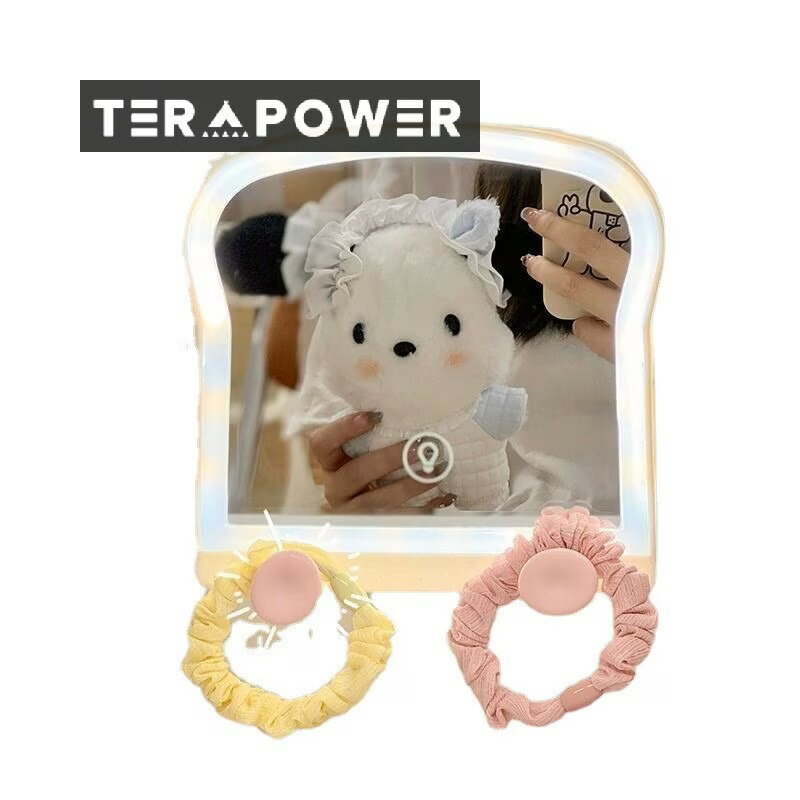 トーストパン化粧鏡携帯電話スタンド携帯折り畳み鏡化粧台オフィス学生女子可愛い鏡