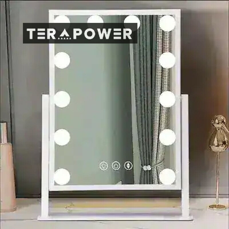 品質いいな LD女優ミラー大鏡ライト付き卓上ミラー化粧鏡ドレッサー三面鏡 プラグインモデル