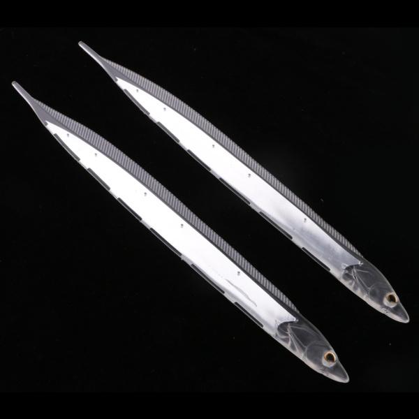 2本 人工餌 釣りルアー サンマ ホワイト 約28cm