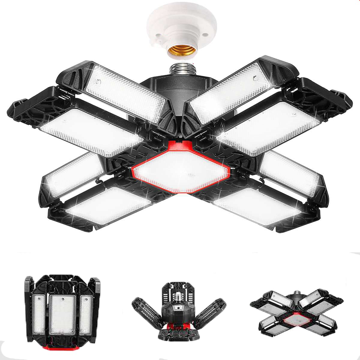 LEDガレージライト、180W倉庫天井照明12個の調整可能なパネルを備えた超高輝度ガレージライトショップ..