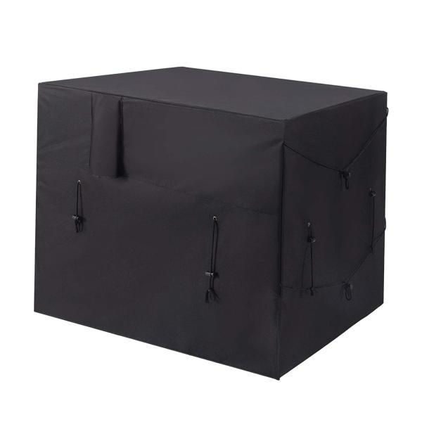 プールヒーターカバー 防水オックスフォード布シェード 巾着付き 正方形 エアコンカバー 屋外用プール..