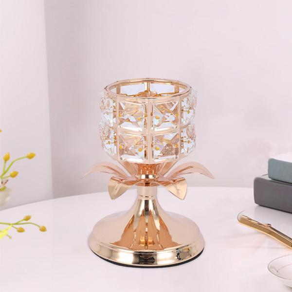 クリスタルホロウキャンドルホルダー燭台パーティーオーナメントティーライト7x14cm