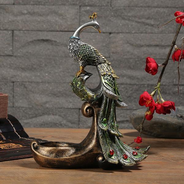 テーブルセンターピース記念飾り用の孔雀キャンドルホルダー燭台