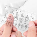 ネイル定規マニキュア測定ツール透明PVCアクセサリー8.6cmx4.9cm