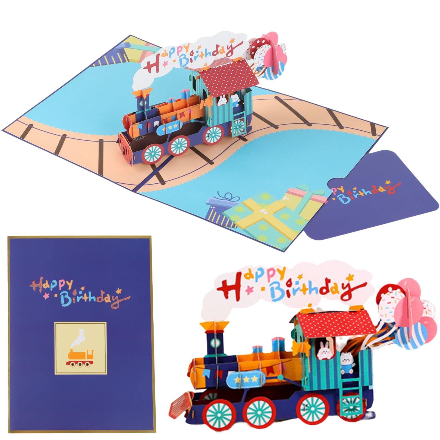 グリーティングカード 誕生日 おめでとう ハッピーバースデイ HAPPY BIRTHDAY ポップアップ サプライズ 演出 お祝い 寄せ書き 手紙 3D 立体 ...