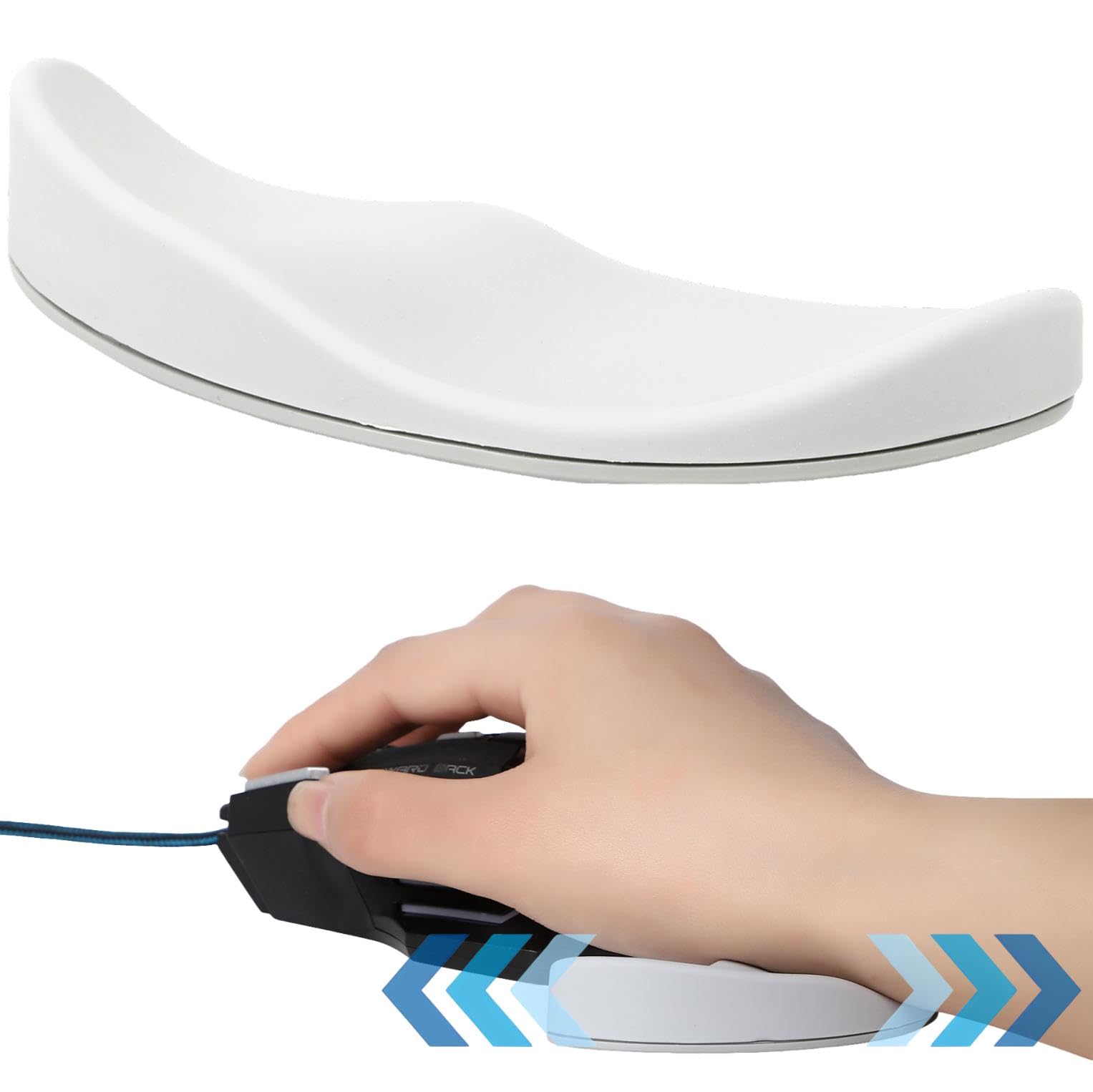 マウス リストレスト 連動 移動タイプ 一体型 人間工学 腱鞘炎防止 右手専用 (ブラック)