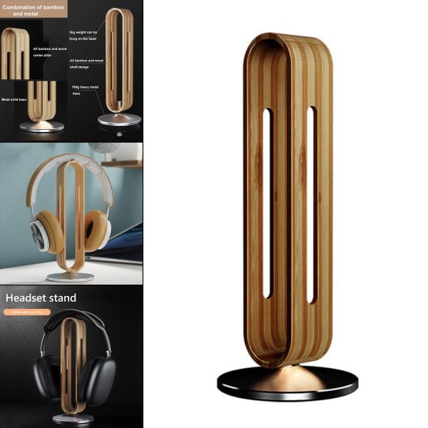 ヘッドホンスタンドナチュラルウッドディスプレイギフトマウントほとんどのヘッドホングレー