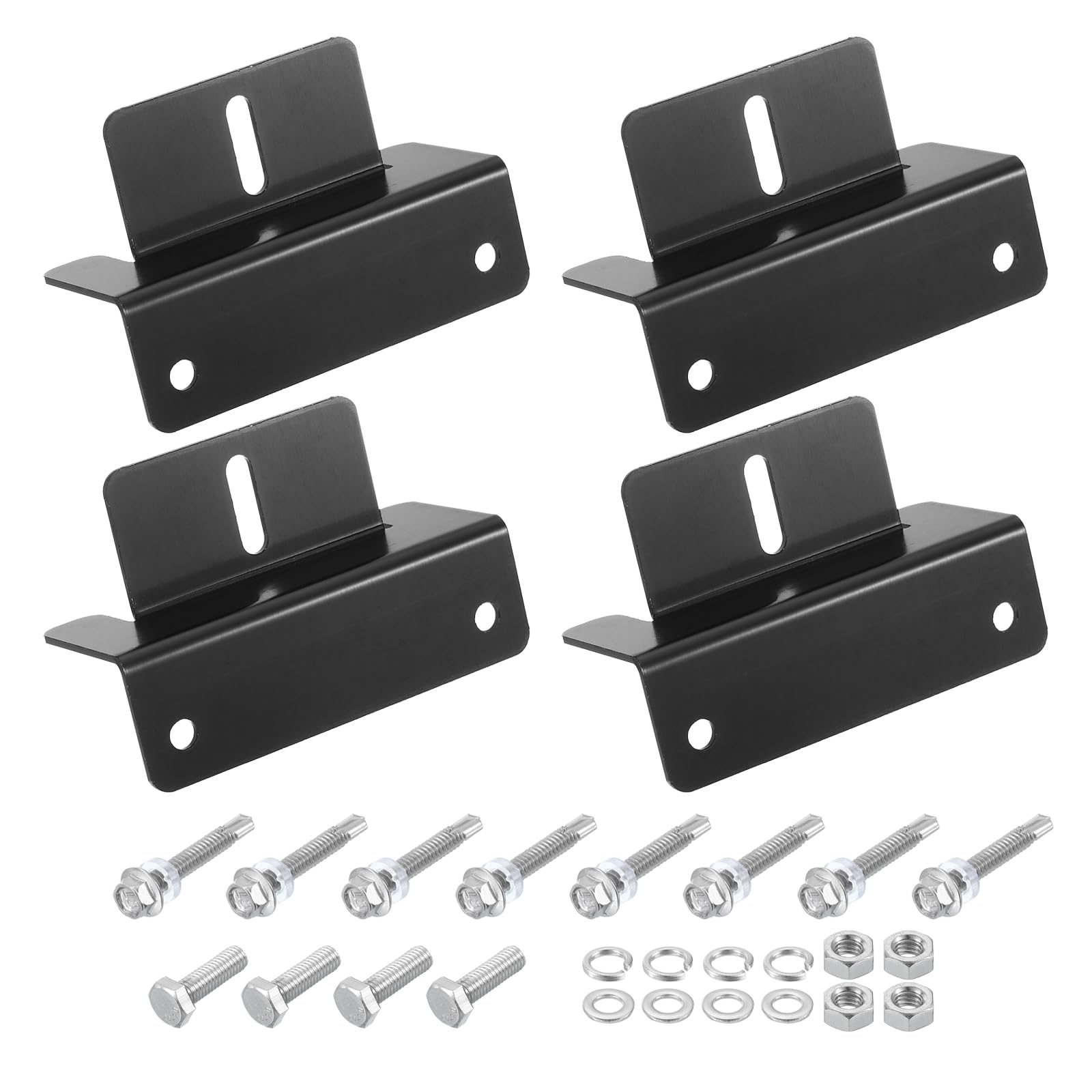 T 4個セット ソーラーパネルZブ ラケットマウント アルミ製ソーラーパネル取り付けブ ラケット軽量キット RV 屋根 トレーラー ヨット 壁用 黒