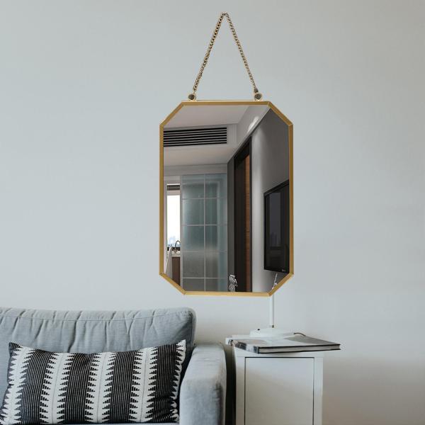 壁掛けミラー メタルフレームミラー アパート ドレッシングルーム 玄関用 18cmx27cm 正方形