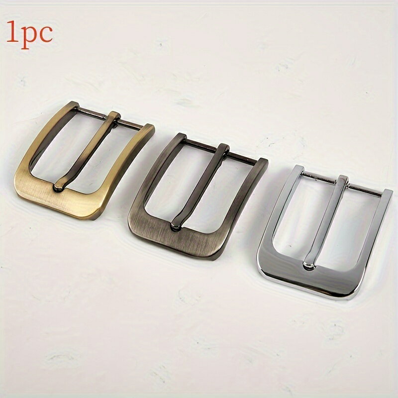 革細工用合金製シングルプロングベルトバックル、ハーフバースタイル、幅3.51cmのベルトに対応 - 1個