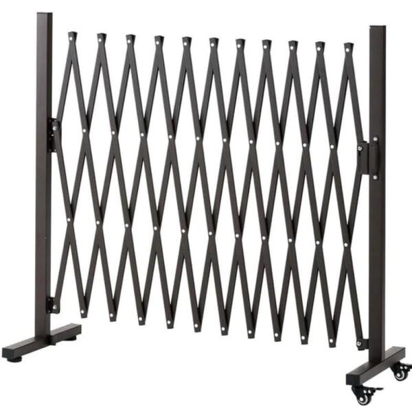 アルミ伸縮フェンス キャスター付き シングル (高さ1m×幅3.2m) 門扉 エクステリア ゲート