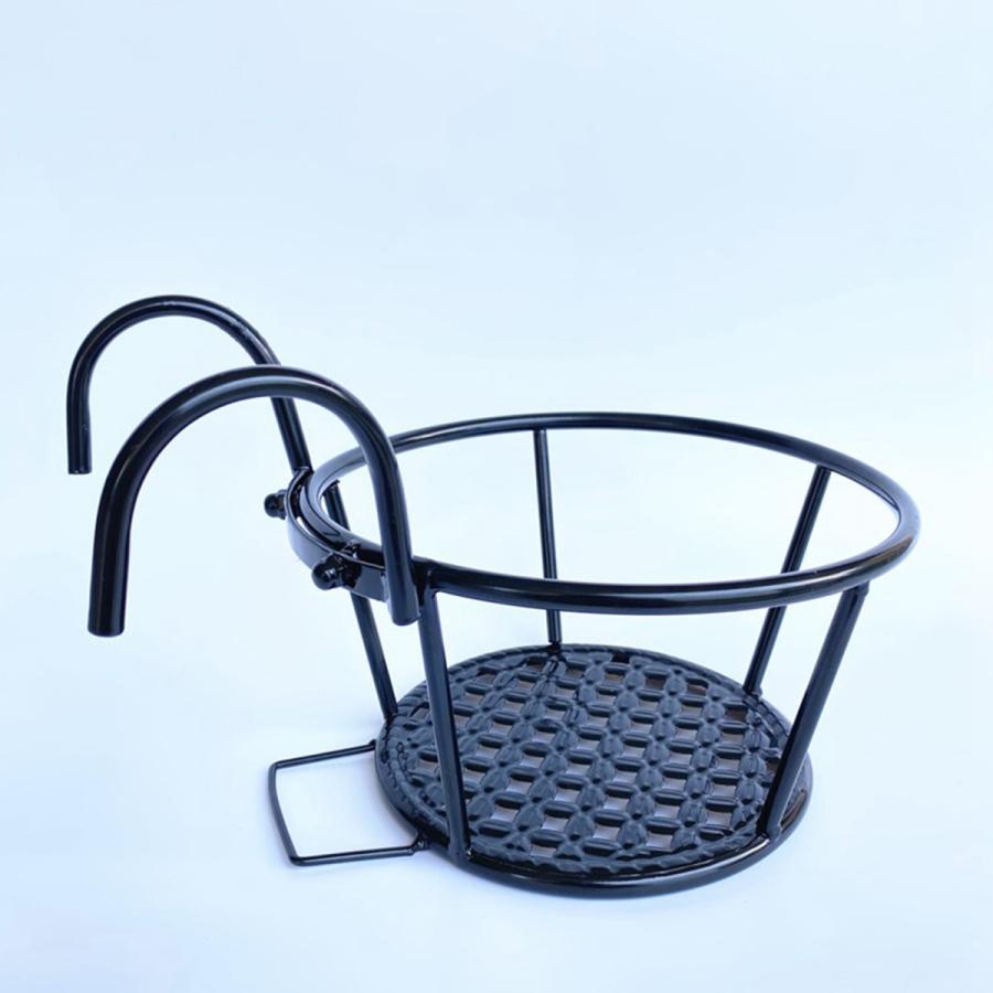 ハンギング手すりプランターフラワーポットホルダー屋内用プラントホルダーブラック