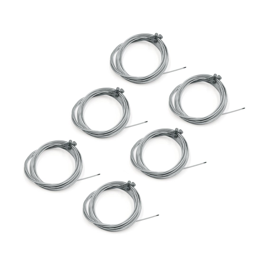 T オートバイブレーキケーブル 6個入り シルバートーン フロント リア オートバイ ブレーキ ステンレス..