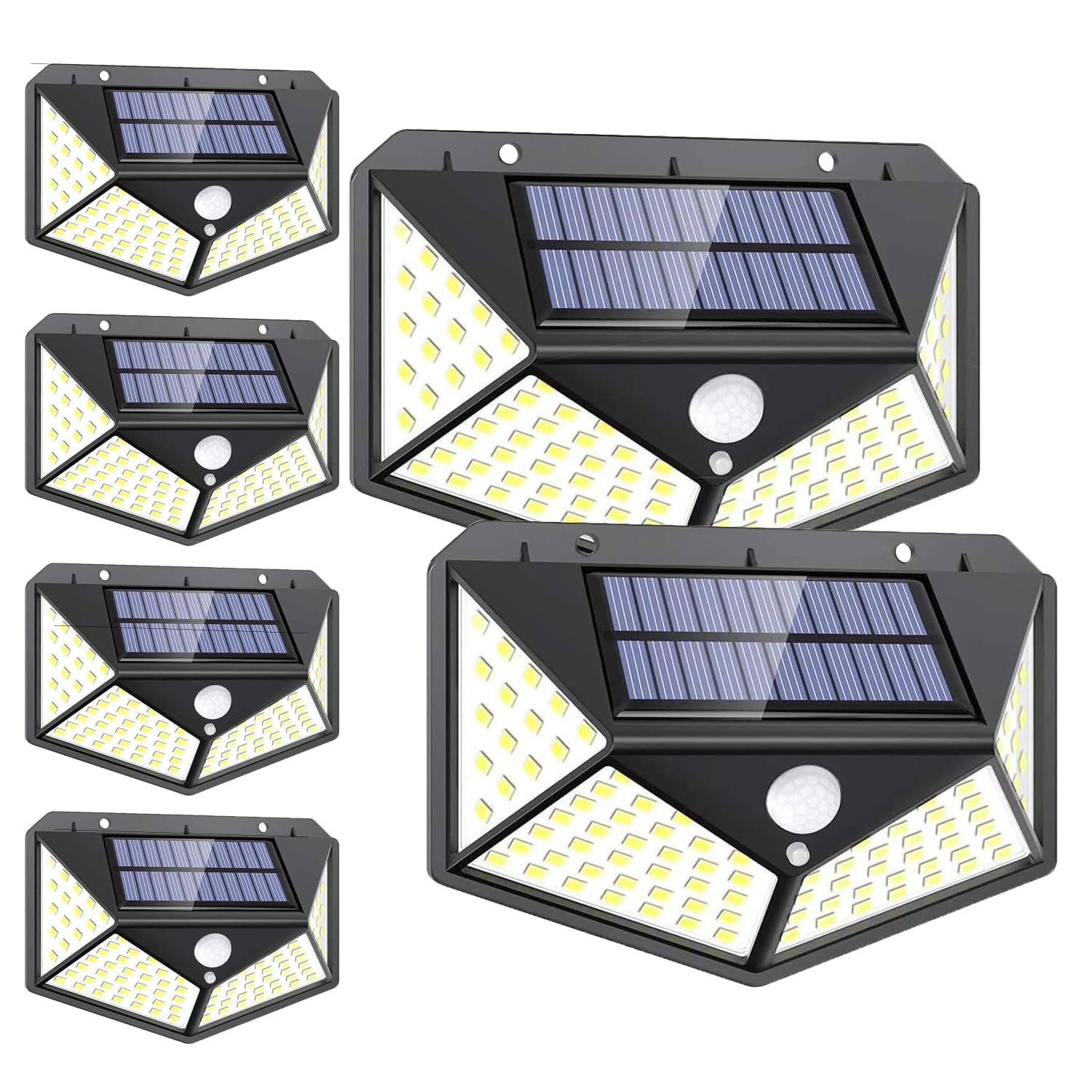 ソーラーセンサーライト光＆人感センサー 防犯 3つ点灯モード 太陽光発電 IP65防水 自動 6個点灯/消灯 ガーデンライト 屋外ウォールライト ガーデン/玄関/駐車場/停電時適用 地震 津波 台風 防災対応 （6個）