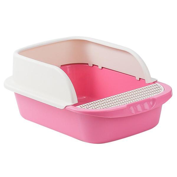 ペット用トイレパン 猫砂箱 砂場用品 小動物用 子猫 ピンク