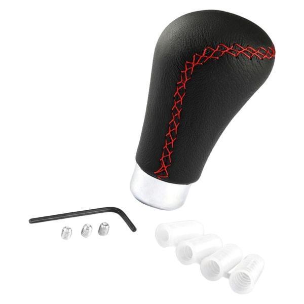 ギアシフトノブアルミニウム合金PUレザーモディフィケーションレッドステッチ