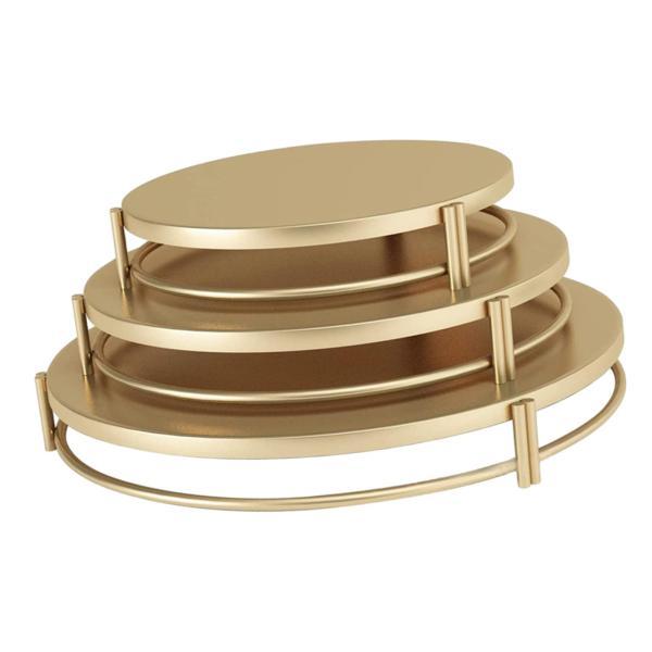 3個 ケーキスタンド ケーキプレート ケーキ棚 金属製サービングトレイ ペストリープレート デザート収納 キャンディディスプレイ 誕生日テー