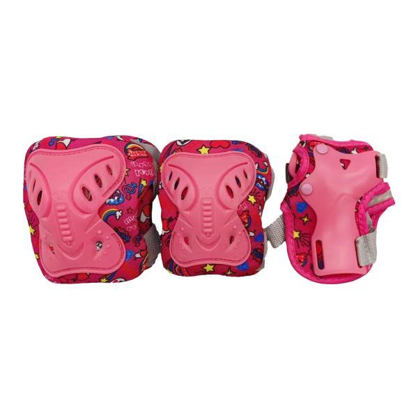 キッズプロテクターセット 厚手 ローラースケート ロングボード インラインスケート用 ピンク
