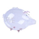 18cmx12cm ガラス貯金箱 クリア貯金箱 子供用保存ポット お土産ギフト用 ピンク