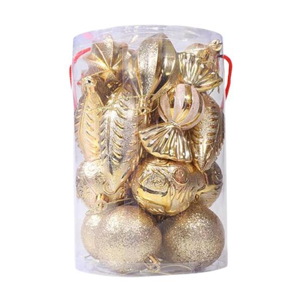 21ピース クリスマスボール オーナメント ボーブル 屋内パーティー 記念日 ゴールド