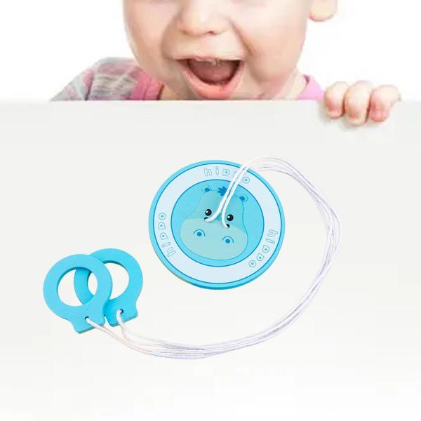 プルストリング回転トップ木製おもちゃスピナーキッズ知育玩具絶妙なカバ