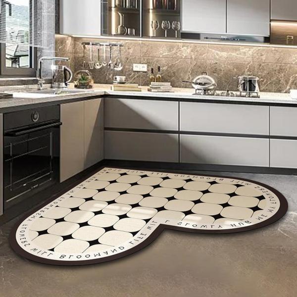 ハート型フロアマット洗える吸収性耐摩耗性キッチンラグ