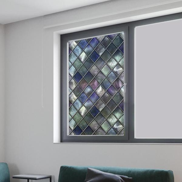 3DプライバシーウィンドウフィルムホームアンチUVステンドグラスバスルームDIYウィンドウデカール