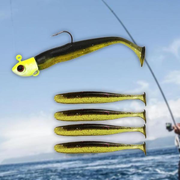 釣り餌 シリコン製トローリング餌 鯉 サーモン パーチ用人工餌 ブラック イエロー
