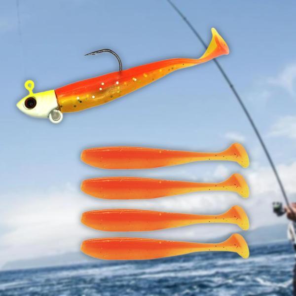 釣り餌 シリコン製トローリング餌 鯉 サーモン パーチ用人工餌 オレンジ