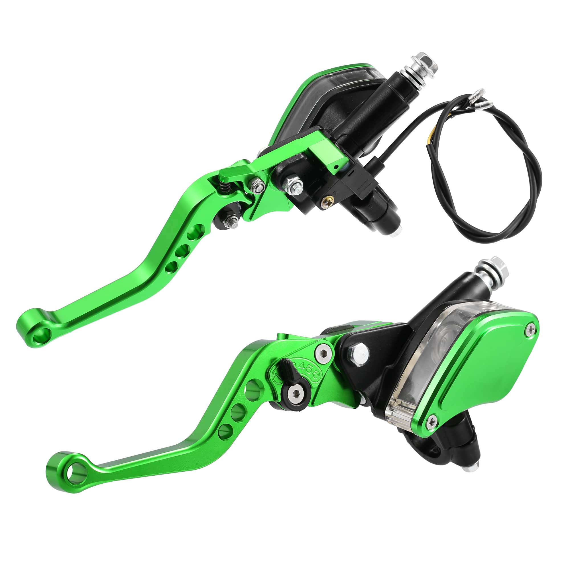 Tブレーキクラッチポンプレバー デュアル油圧マスターシリンダーリザーバー付き ユニバーサル 22mmオー..