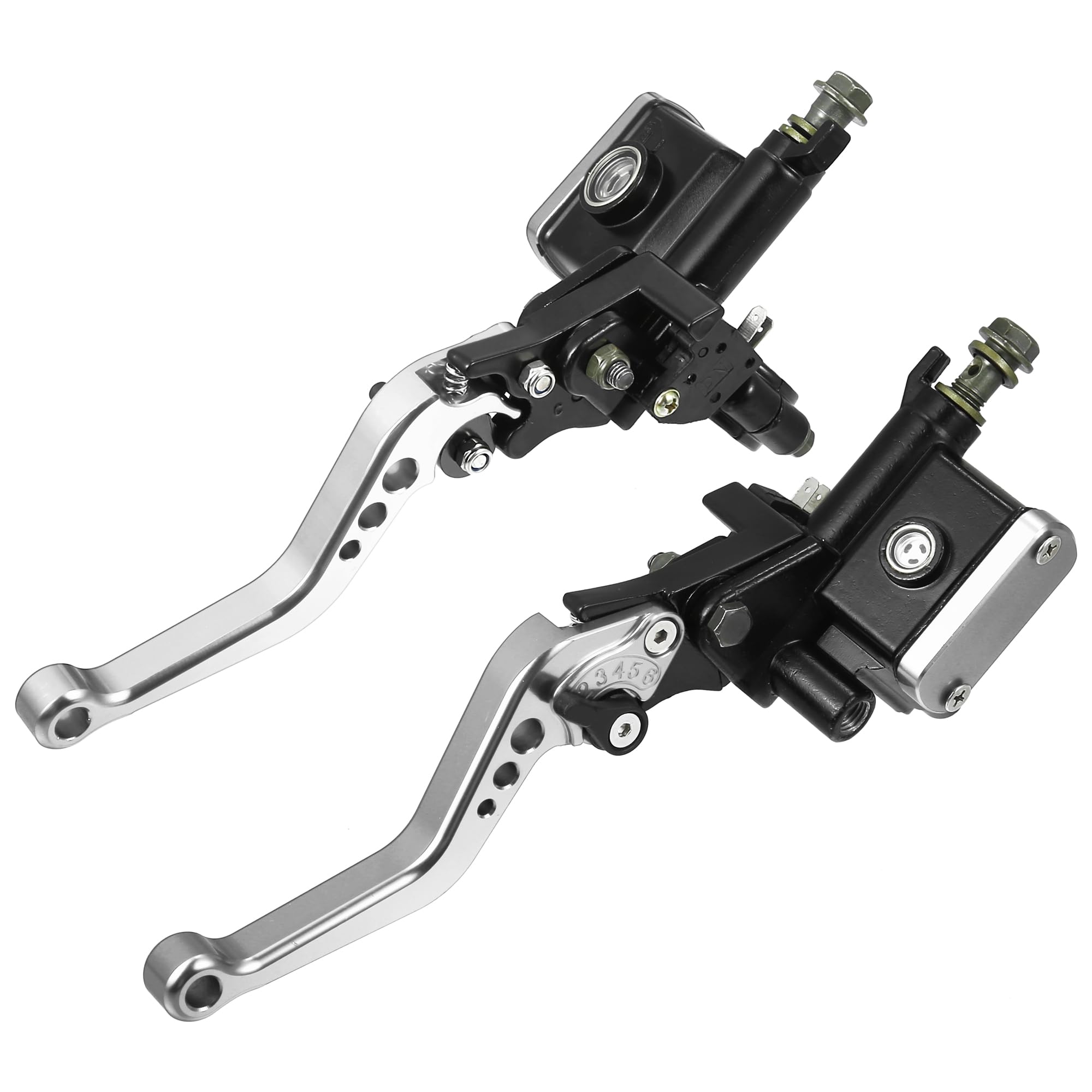 Tマスターシリンダーブレーキハンドルシリンダーレバー ブレーキバー Hon daに対応 アルミ合金 シルバ..