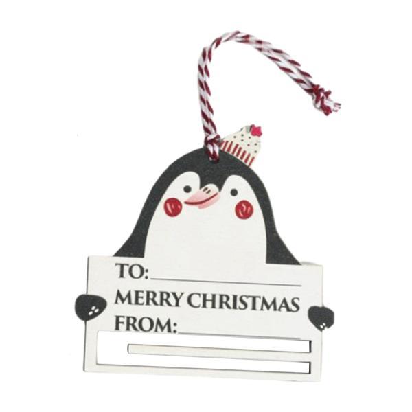 クリスマスマネーホルダー 現金用 クリエイティブ木製マネークリップ ユニークな装飾 ペンギン