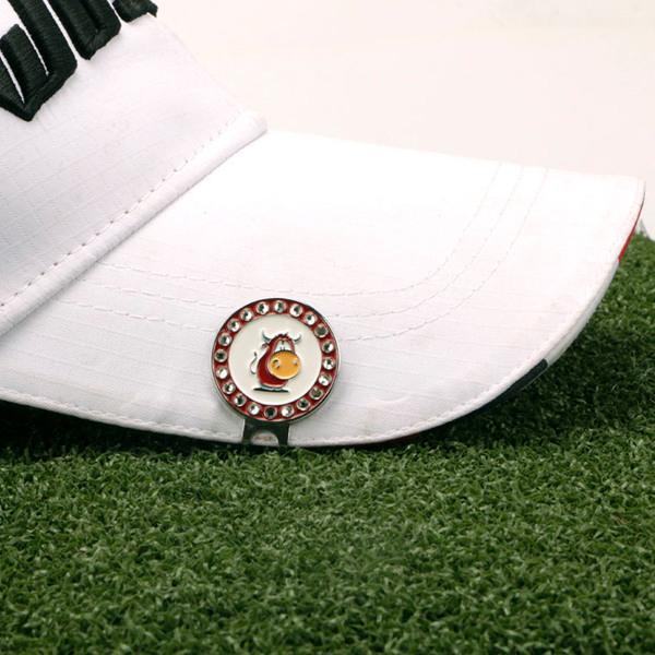 ゴルフボールマーカー マグネット付クリップ トレーニングエイズ ハットクリップ 亜鉛合金 防錆 パットサイン