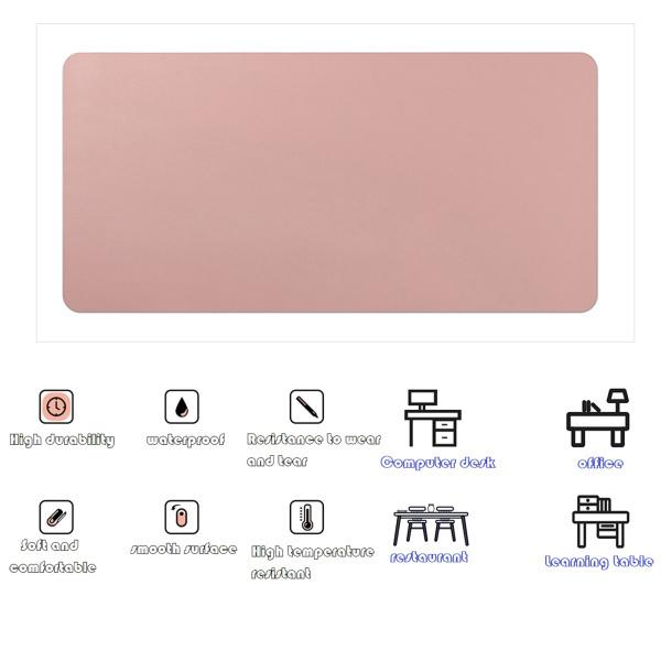 レザーデスクマットマウスパッドPUレザーコンピューターキーマウスマットラージピンク80x40cm