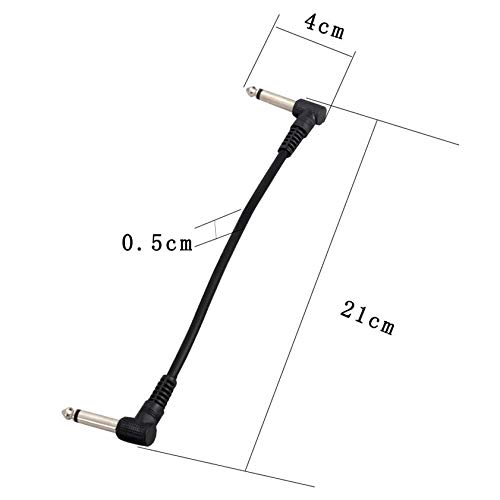 イリンギターエフェクトペダルケーブル接続線6.35ミリメートルパッチペダルケーブル21センチ直角コード銅線ギターアクセサリー