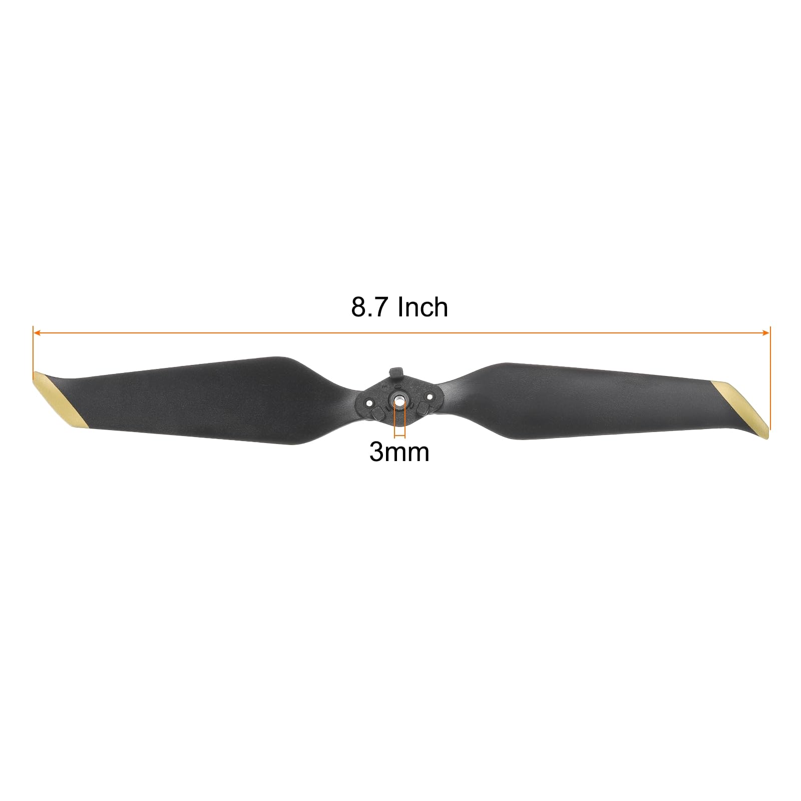 T 12個セット ローノイズプロペラ 8.7インチ 黒 ドローン用金エッジ プロペラ交換用