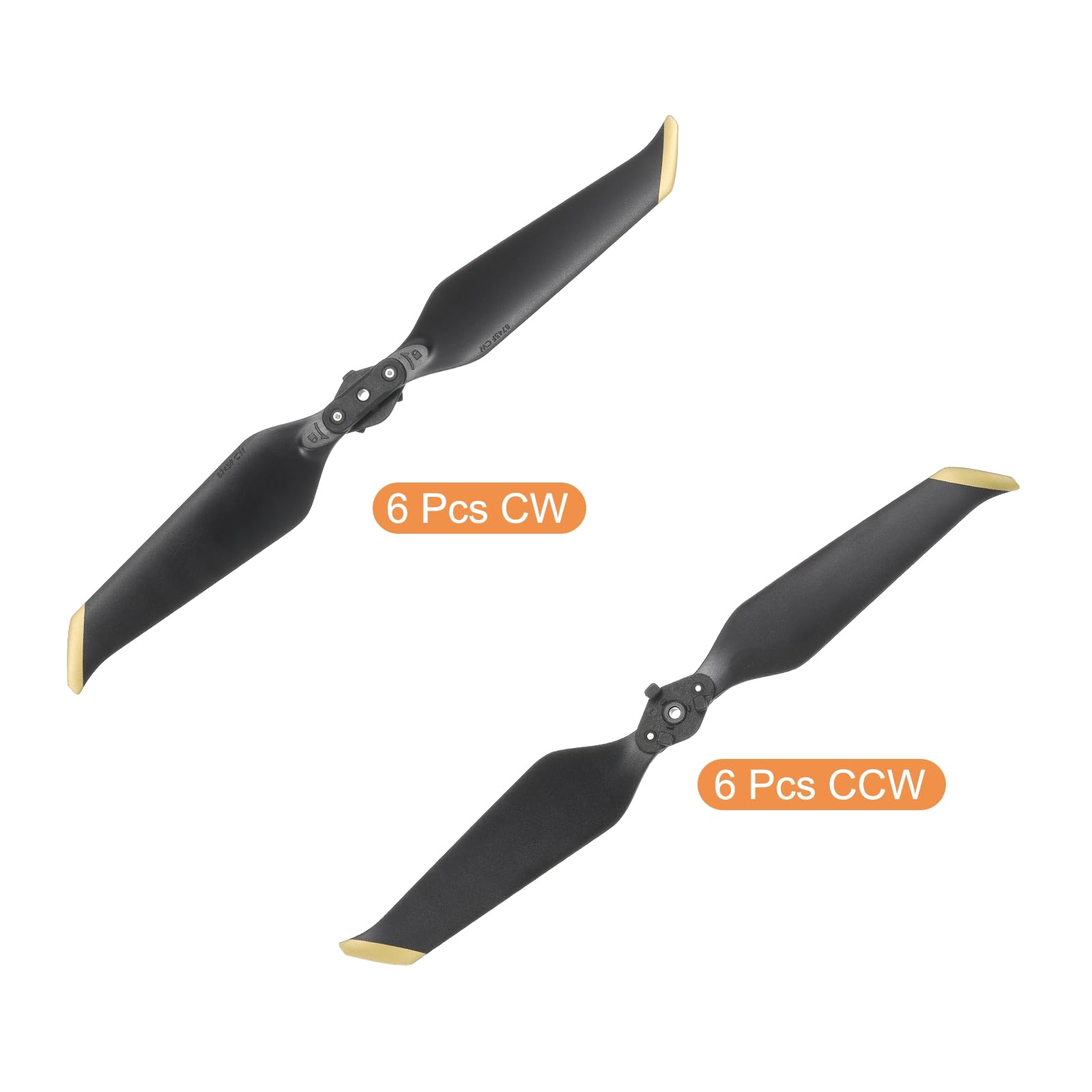 T 12個セット ローノイズプロペラ 8.7インチ 黒 ドローン用金エッジ プロペラ交換用
