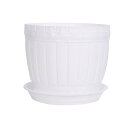 T 鉢 フラワーベース 花器 植木鉢 家庭 窓屋 ホテル プラスチック製 植木鉢 プランター ホワイト トレイ付き