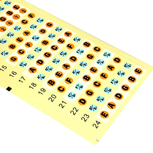 ギター ウクレレ スケール ネーム ステッカー Sing A 楽譜 色分けされたステッカー デジタル ネック ス..